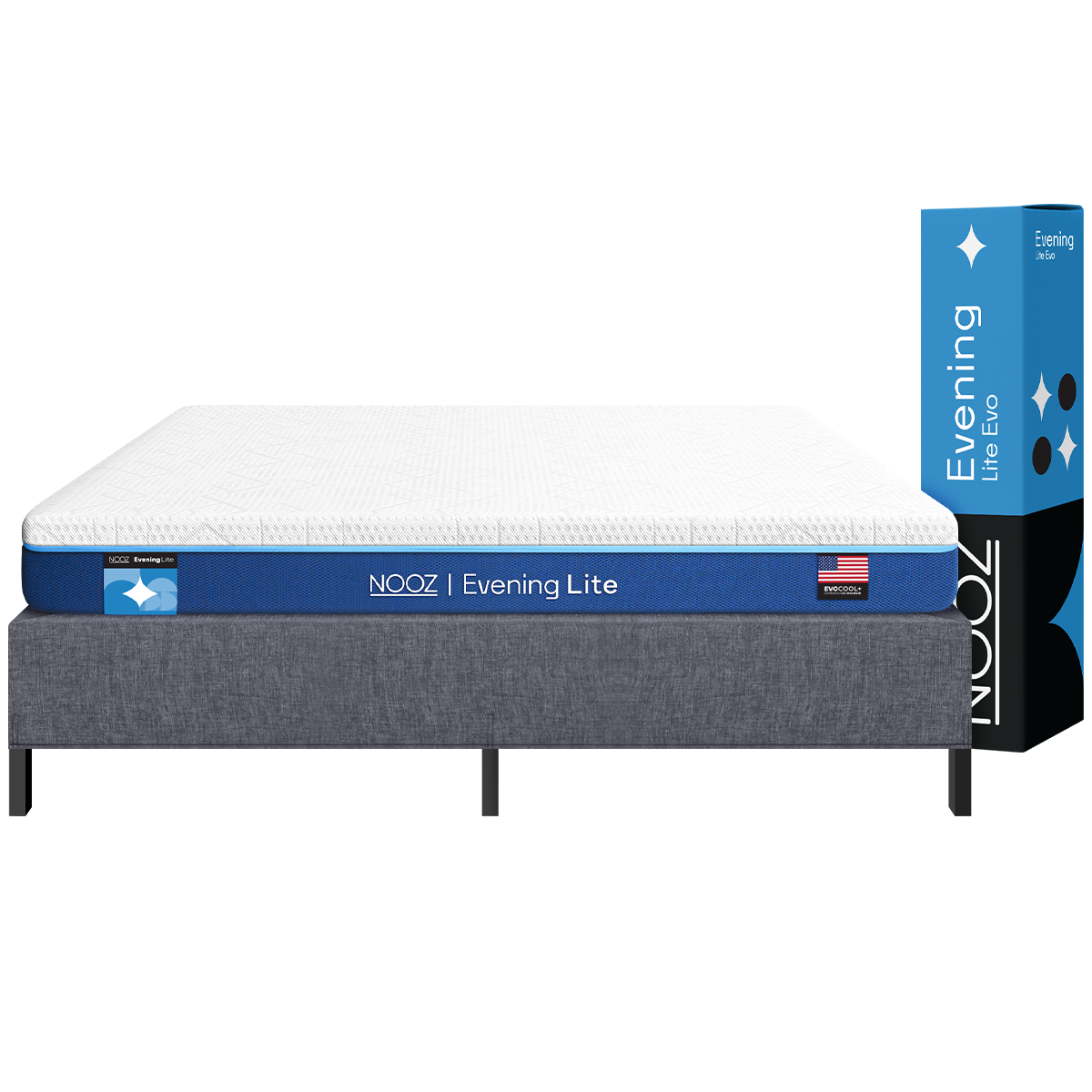 ที่นอนเมมโมรี่โฟม 6 ฟุต NOOZ EVENING LITE EVO  มาพร้อมกับฐานเตียง 6 ฟุต NOOZ PIXEL BED FRAME (ไม่มีหัวเตียง)_0